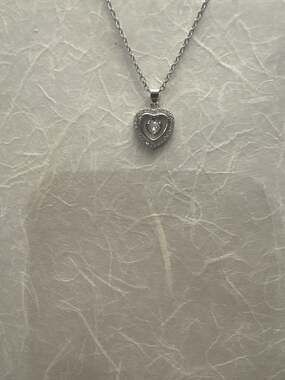 Silver Plated Zirconia Heart Pendant for Women